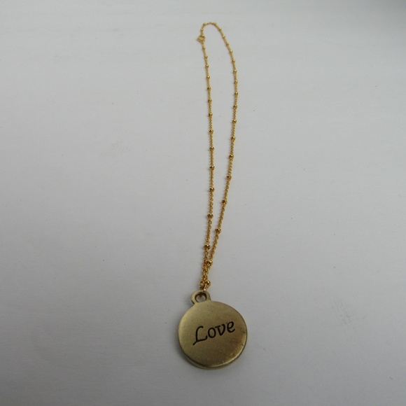 Love Gold Rhinestone Necklace - Picture 5 of 5